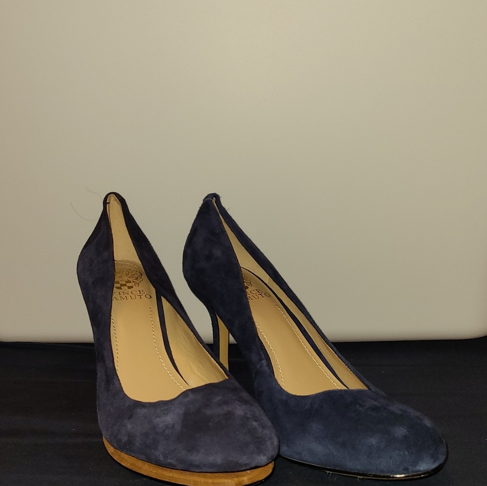 Vince Camuto Blue Suade Heels